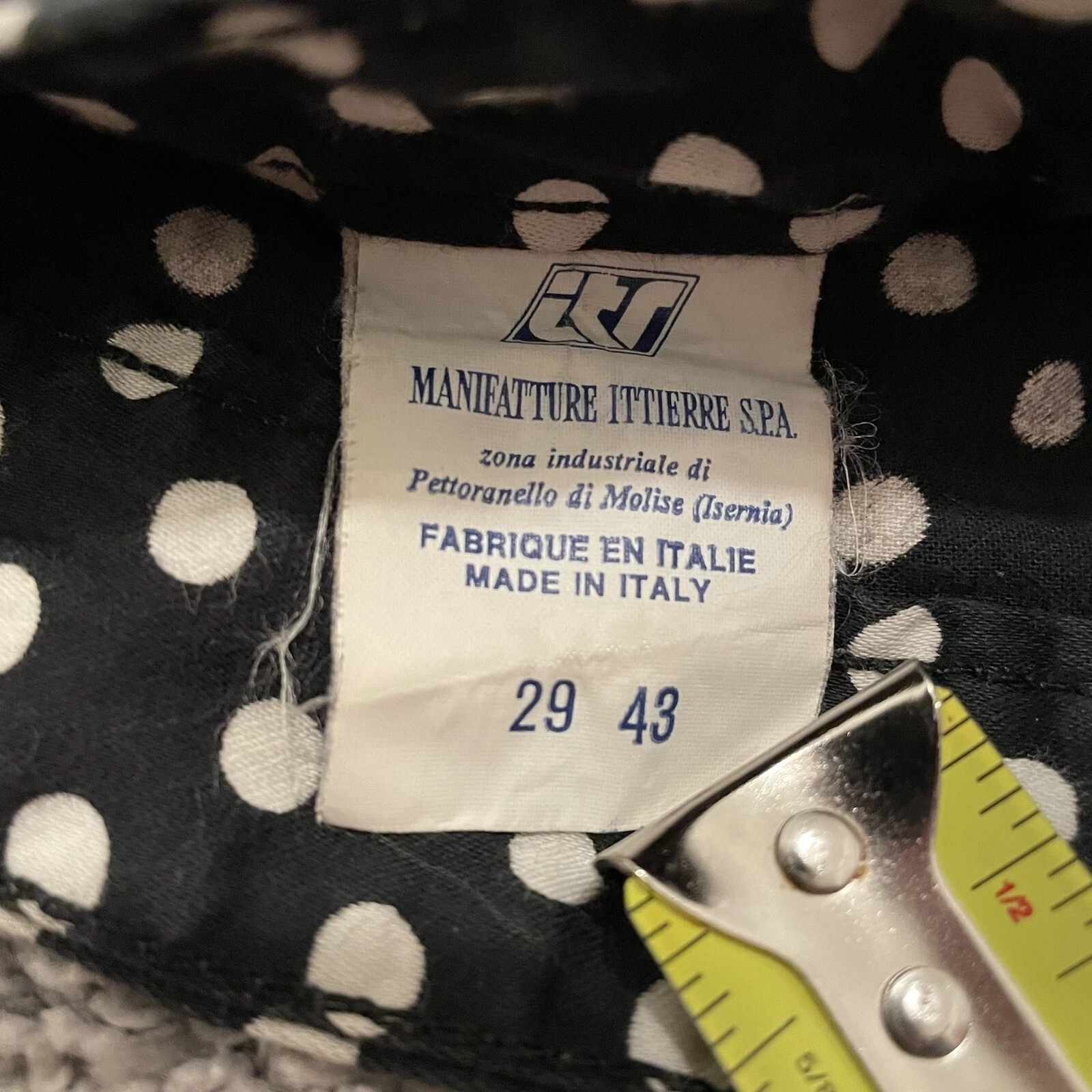 Jeans vintage Versace Jeans Couture donna taglia 26 x 28 nero a pois (C5)