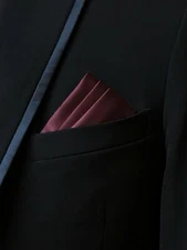 Men's pocket square, Hanky Handkerchief High Quality  Satin Solid Pattern Colors