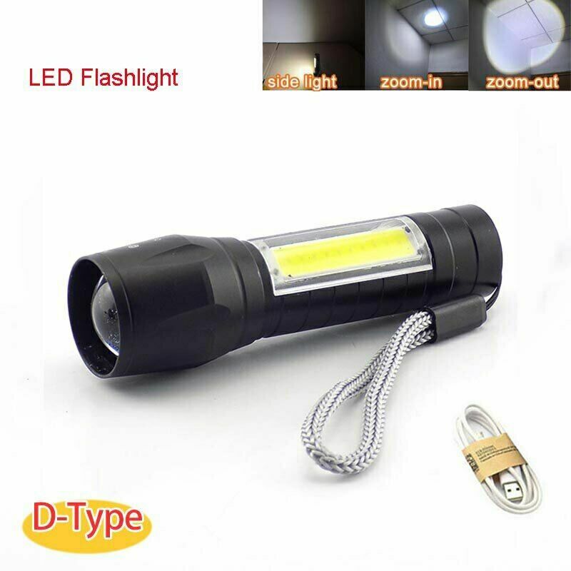 Mini LED flashlight USB rechargeable powerful flash light Torch Lamp AAA - Picture 17 of 20