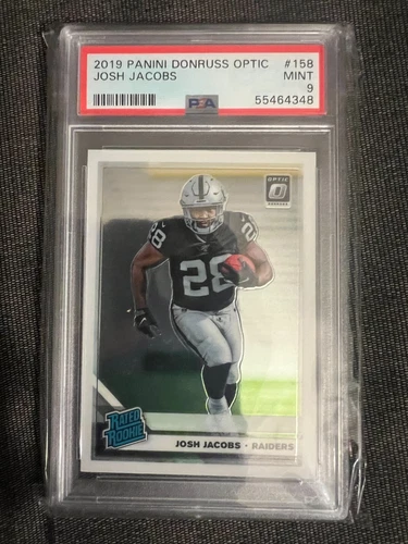 2019 Donruss Optic Oakland/Las Vegas Raiders Josh Jacobs Rated Rookie PSA 9