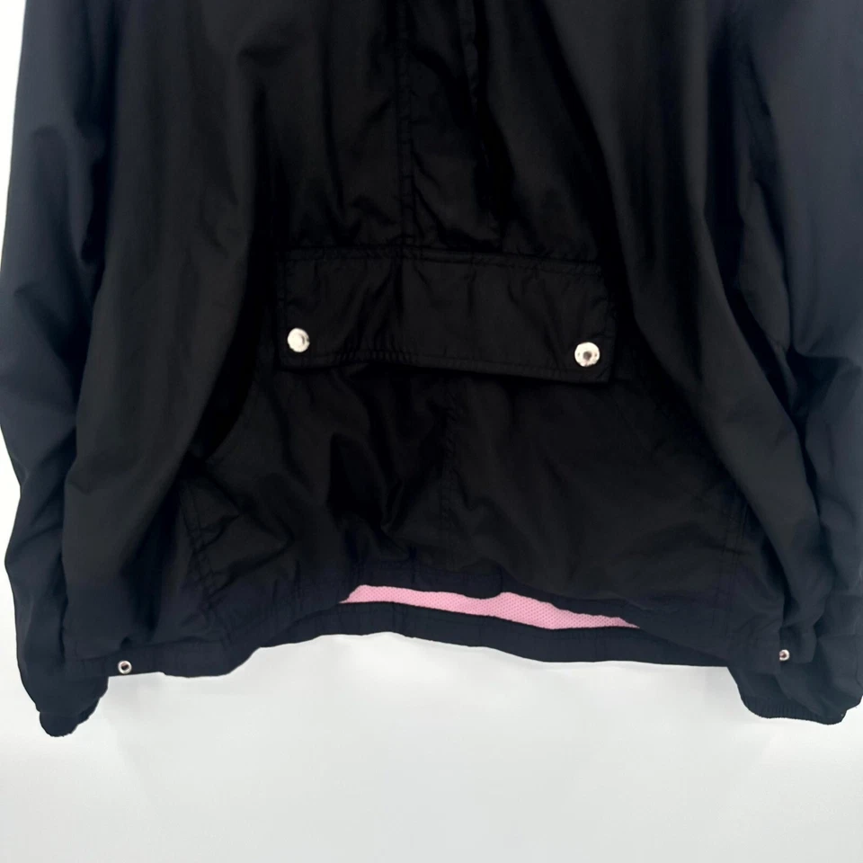 Chaqueta cortavientos deportiva Oleg Cassini para mujer XL negra bolsillos debajo de los brazos regular Foto 4 de 4