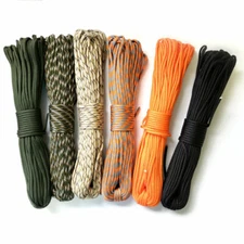 Sirius Survival 100ft Paracord Rope, 350lb 4mm 7 Strand Core - 5 Colors