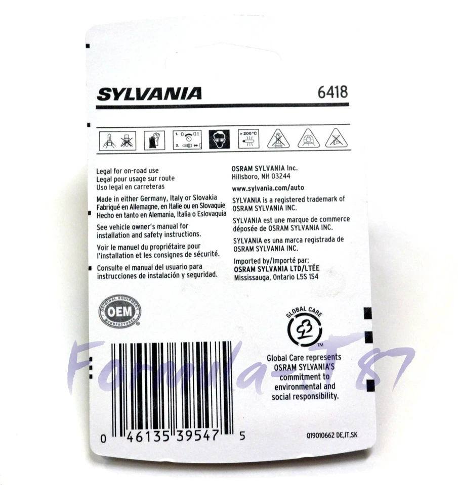 Sylvania Basic 6418 36mm 5W Dos Bombillas Maletero Carga Luz Repuesto Lámpara de Stock Foto 2 de 4