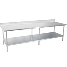 Prepline PWTG-2496-4BS 24"D x 96"L Stainless Steel Worktable with Undershelf