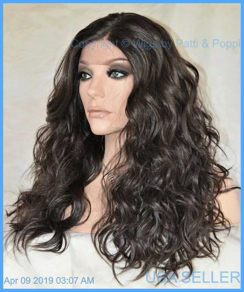 PELUCA DE ENCAJE FRONTAL LARGA RIZADA AMIGABLE CON EL CALOR #4 MARRÓN HERMOSA SEXY NUEVO ESTILO 1350 Foto 3 de 4