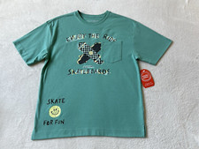 Wonder Nation Boys Teal Graphic Pocket Oversized Fit T-shirt Size L 10-12 NWT