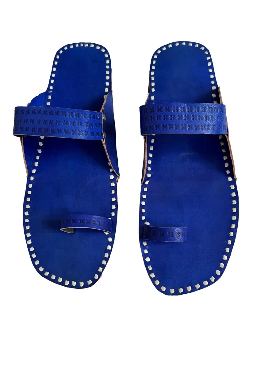 Blue kolhapuri best sale chappal