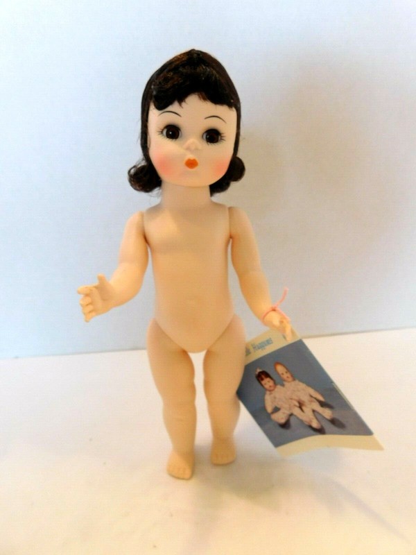 Madame Alexander 8"Girl Doll, Nude, Light Skin, Brown Hair & Brown Eyes~Restrung