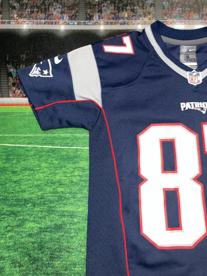 Camiseta deportiva juvenil Nike de los New England Patriots Rob Gronkowski #87 talla pequeña (8) usada Foto 4 de 4
