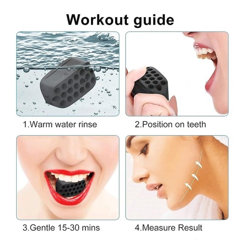 6PCSJaw Exerciseur Mâchoire Ball Visage Cou Fitness Exercice Entraîneur Tonification Bouche - Photo 4/5