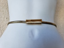 VTG Gold Metal Stretch BELT Snake Coil Disco Skinny Unique Buckle 25" - 28"
