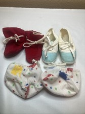 3 Pairs Vintage 70s 80s Infant Booties Newborn Doll Clothes