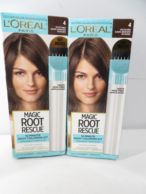 2 Pack - L'Oreal Paris Magic Root Rescue Permanent Hair Color, 4 Dark Brown *