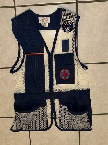 Vtg Seams Inc Sportswear Shooting Vest SZ 40 Blue Pockets/Dallas Gun Patches - Picture 15 of 23