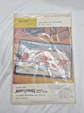 Vintage Aunt Lydia  s Punch Needle Rug Foundation Red Barn No. 678 NIP 24x36