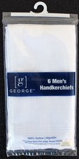 6 George White Men'S 100 Cotton Fine Ring-Spun Handkerchiefs