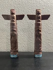 Pair of Vintage Playmobil Native American Indian TOTEM POLE Brown Replacement