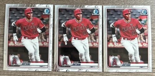 2020 Bowman Chrome Shohei Ohtani Base Lot - 3 Cards - All Ship