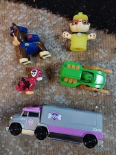 LOT OF 5 PAW PATROL VEHICLE TOY FIGURE Nick Jr Chase Nickelodeon Rubble Car Crew