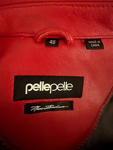 Pelle Pelle Marc Buchanan Men's Red Leather Full Zip Bomber Jacket 48 video thumbnail