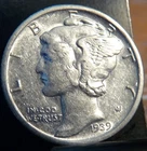 1939-s . Mercury Dime . . Choice AU . Almost Uncirculated . Silver .