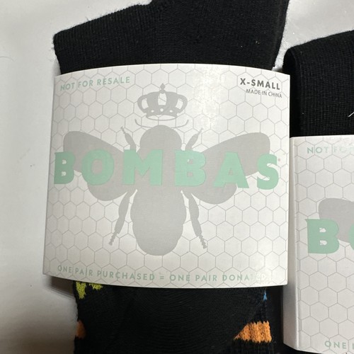 Bombas Crew Socks 3 Pair Black Size XS - NWT - Picture 2 of 5