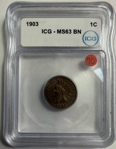 1903 Indian Head Cent - ICG MS 63 BN - Freshly Graded / New Holder