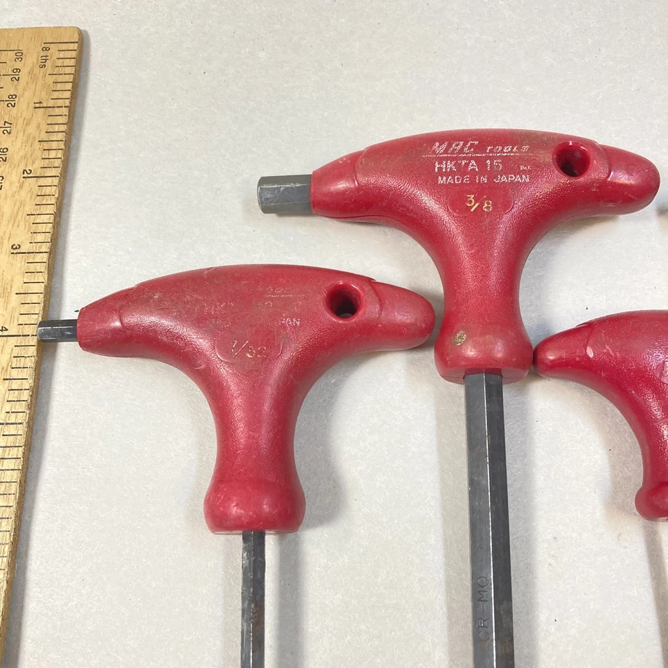 Mac Tools 9 piezas rojo mango en T llave hexagonal serie HKTA 3/8" - 3/32" EE. UU. Foto 2 de 4