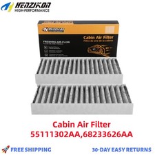 Activated Carbon Cabin Air Filter fits Jeep Wrangler 2015-2017 Wrangler JK 2018