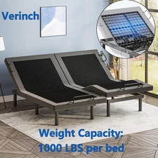 Split King Electric Adjustable Bed Frame Upgraded Power Metal Base Remote 2000LB