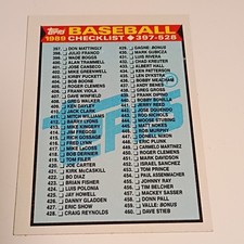 Topps 1989 Topps Baseball Checklist #524 MLB Card Larkin Buddy Bell Ashby