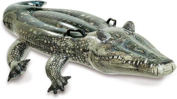 Intex 57551NP - Aufblasbares Reittier Alligator, Vinyl, GrüN, 170X86 Cm-image