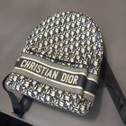 Mochila Christian Dior Jacquard Oblicua Azul Marino Lona Ambas Cremalleras Rotas