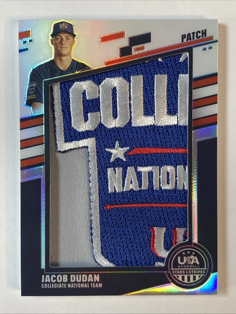 Jacob Dudan 2026 Prizm Stars & Stripes Jumbo COLLEGIATE Jersey Patch #/11