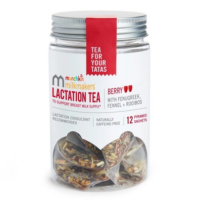 Munchkin Lactation Tea Berry Flavor 12ct Boost Milk Supply *3/26*