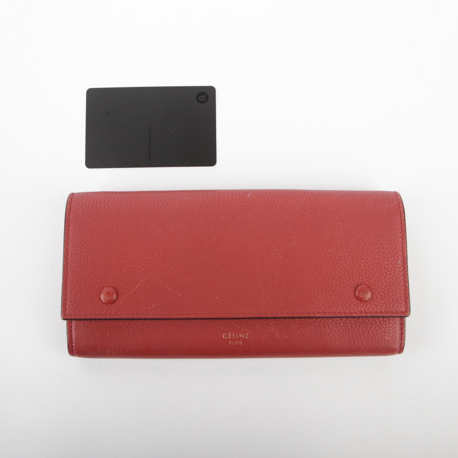 Celine 101673 Red Leather Multifunction Long Wall… - image 13