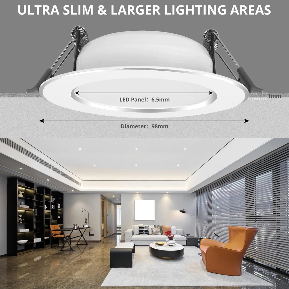 Led Einbaustrahler 230V 12er Set 7W Ultra Flach Led Spots Warmweiß Neutralweiß - Bild 3 von 4