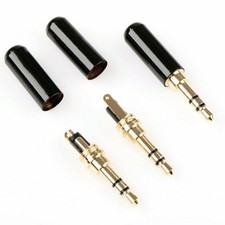 3Pcs 3.5mm Gold Plated Copper Male Stereo Mini Jack Plug Soldering Connector Set