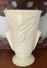 Roseville (?) Laurel Pottery 8" Matte White - Ivory Vase (Laurel Tree)