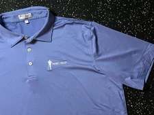 Peter Millar Summer Comfort Golf Polo Paynes Valley Blue Men's XL Performance