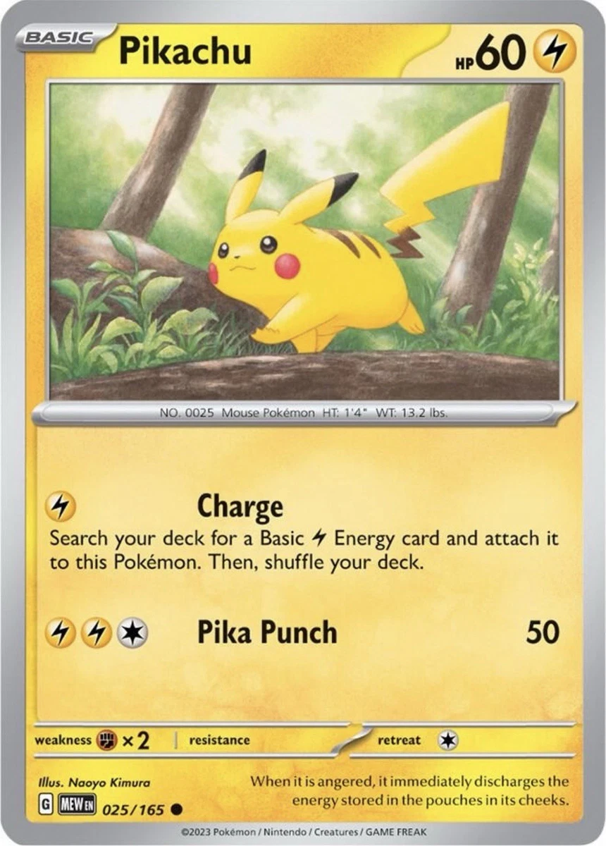 Pokémon - 151 - 025/165 - Pikachu - NM/M | eBay