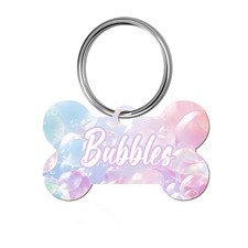 Cute Bubbles Personalized Pet ID Dog Tag Name Plate Unique Design Girly New