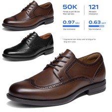 Men's Brogue Wingtip Oxfords Leather Dress Shoes Lightweight Lace Formal Shoes