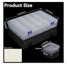 Bead Organizer Box, 31 Pcs Small Clear Plastic Bead Storage Cases, Mini Rectangl