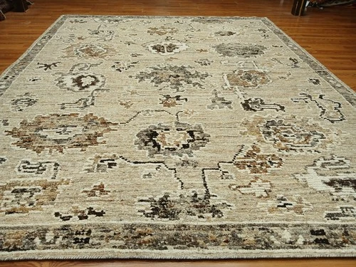 Turkish Oushak Rug, Modern Multicolored Handmade Bohemian Rug 10x12.2 Ft