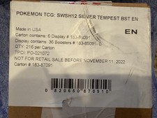 SEALED 2022 SWSH12 Silver Tempest Pokemon Booster 6 Box Case - 216 PACKS!!