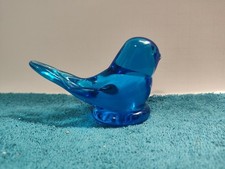 Bluebird of Happiness Vintage Art Glass Figurine Signed Leo Ward And Dated 2001