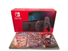 Nintendo Switch OLED White Joy Cons Lot Of 3 New Games PST, Smurfs & Marvel Vs C