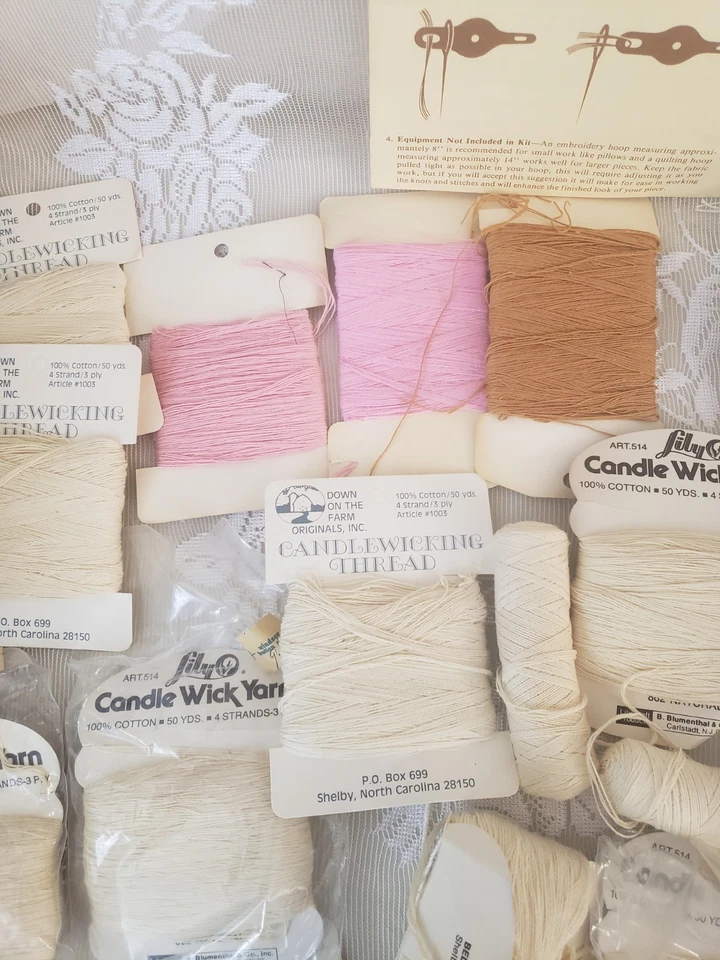 50 Skeins Candlewicking Thread Down on the Farm Lily Etc New and Partially Used - Image 3 of 4