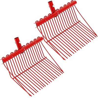 2 Pack Metal Manure Fork Replacement Head with Angled Tines for Garden Use